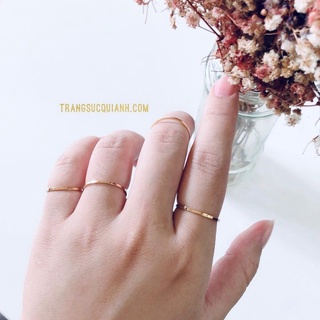 Nhẫn TITAN Vàng Trơn Bản Mỏng 1mm