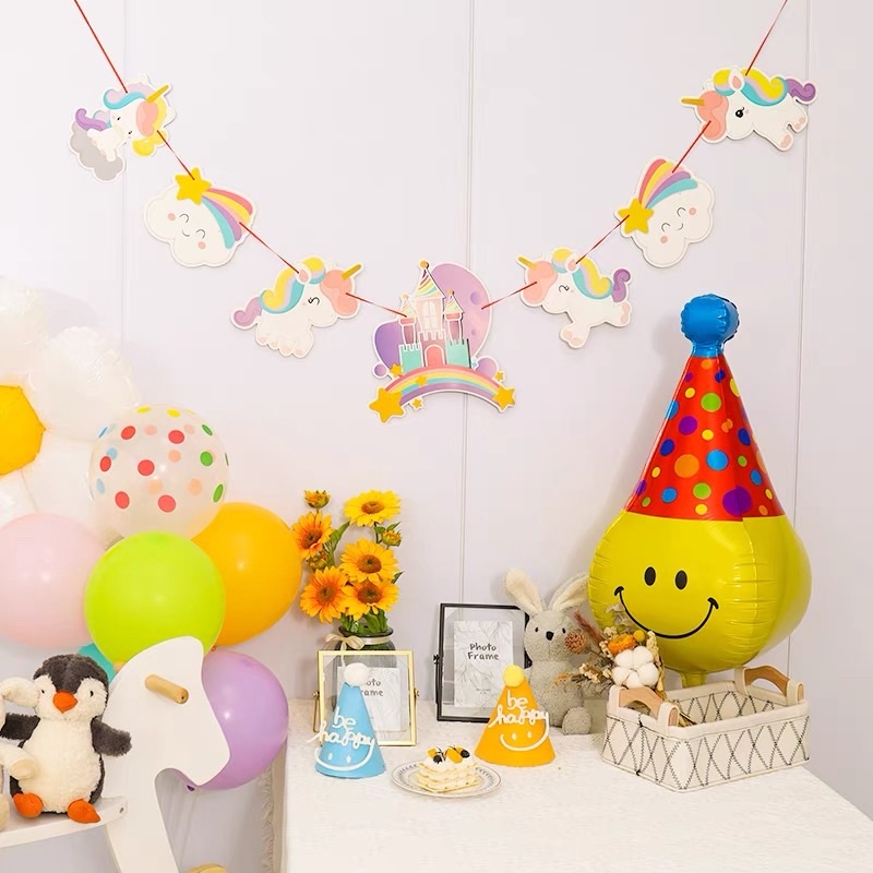 Bóng Chú Hề Mặt Cười Ngộ Nghĩnh Siêu Đáng Yêu Trang Trí Sinh Nhật Phong Cách Hàn Quốc