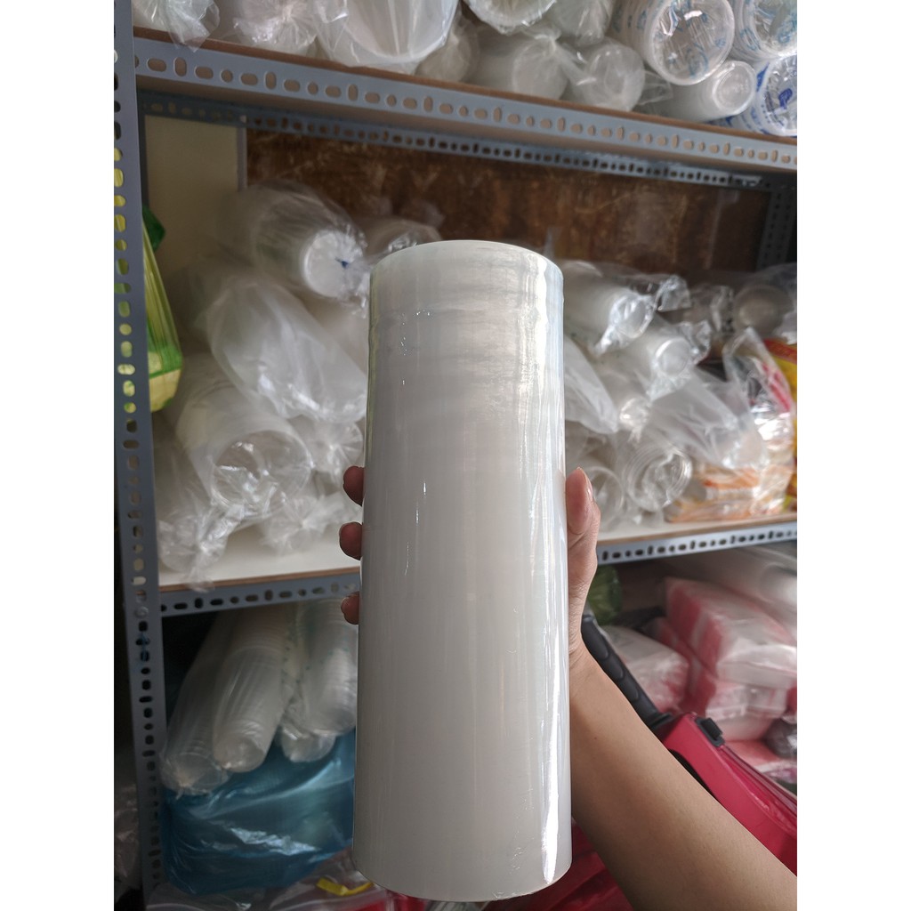 Màng quấn PE trắng trong [25 -&gt; 50cm] _ TRẮNG, DẺO ,ĐỦ KG: chuyên gói hàng ,đóng đồ, Spa...