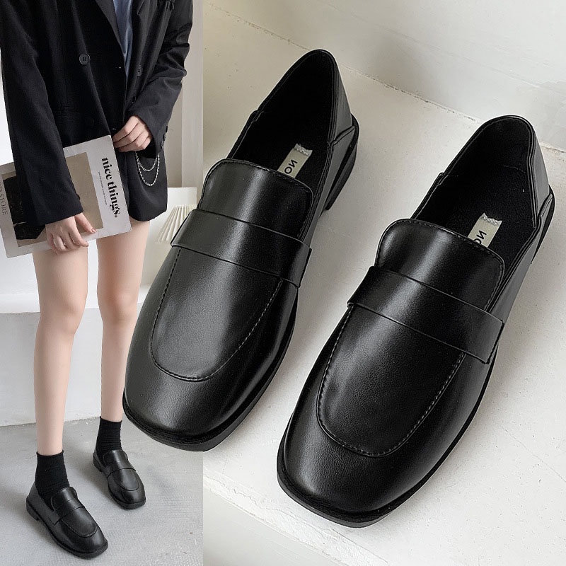 Giày lười IELGY mũi vuông màu sắc thời trang cho nữ