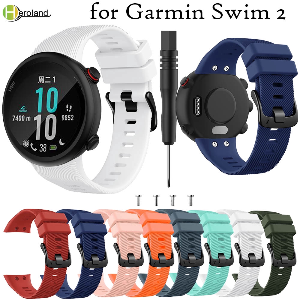 Dây Đeo Thay Thế Chất Liệu Silicon Thiết Kế Sọc Gân Nổi Cho Garmin Swim 2 / Garmin forerunner 45