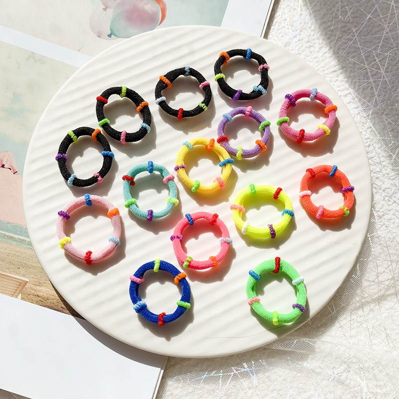 Dây Buộc Tóc Cao Su Co Giãn Tốt Màu Sắc Thời Trang Hàn Quốc Cho Nữ