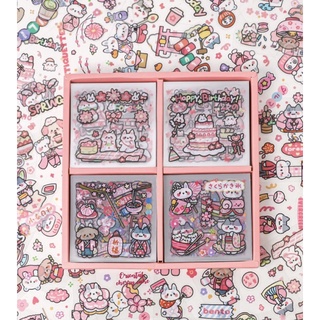 [MS06]-Sticker cute 💖 Set 10 tấm hình dán ngẫu nhiên Sakura Manor PVC dễ thương trang trí sổ planner bullet journal