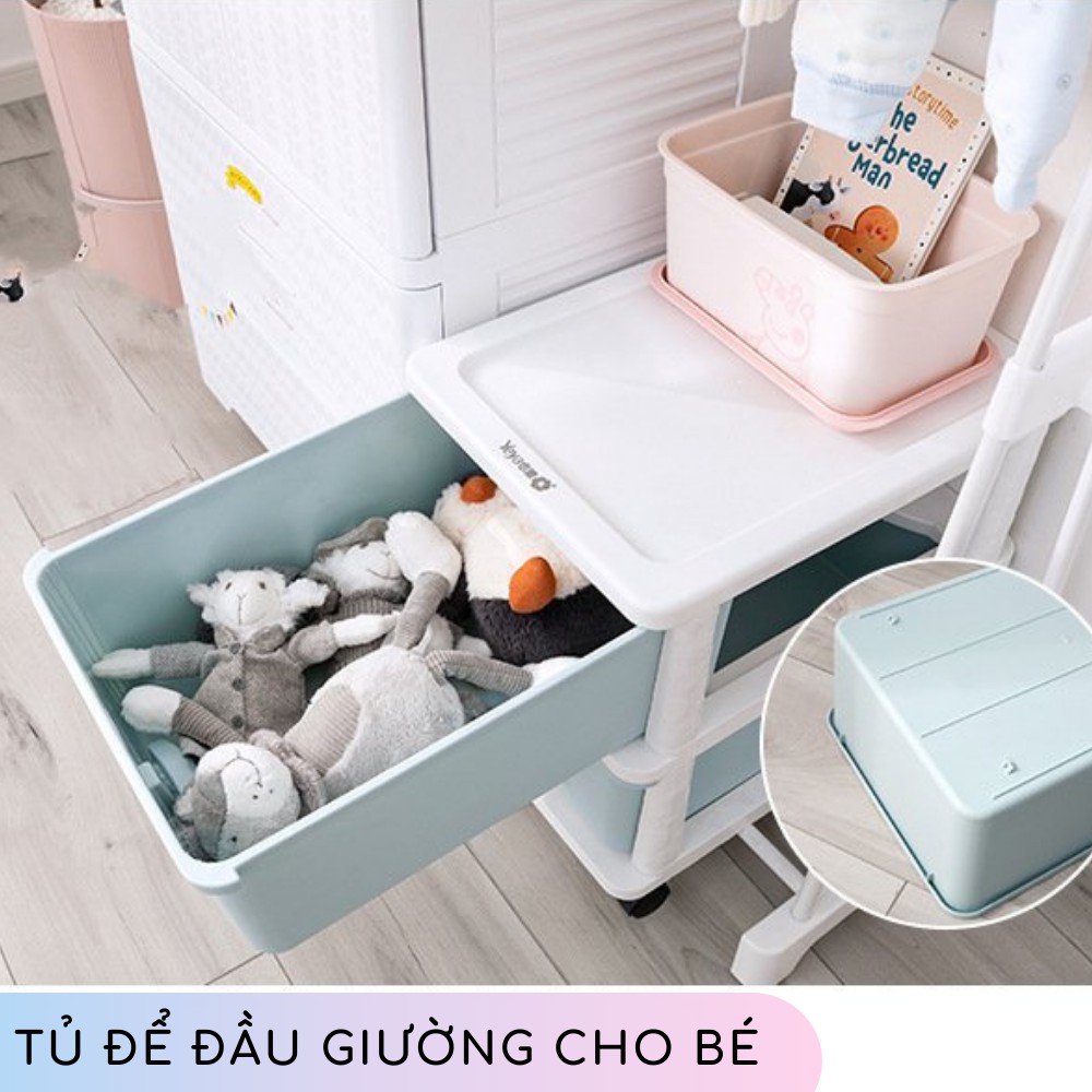 Tủ nhựa cho bé đựng quần áo giày dép đồ chơi mỹ phẩm 3 4 5 ngăn tủ để đầu giường cho mẹ &amp; bé chính hãng Yeya Zozon