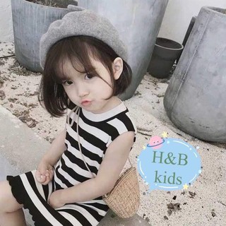 Váy kẻ nơ xoè đuôi cá bé gái