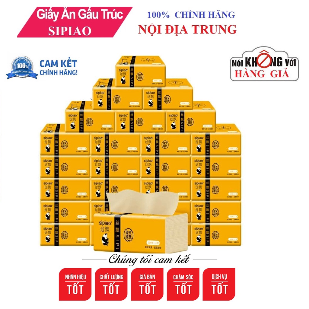 [100% CHÍNH HÃNG] THÙNG 30 GÓI GIẤY GẤU TRÚC SIPIAO 6021 NỘI ĐỊA TRUNG