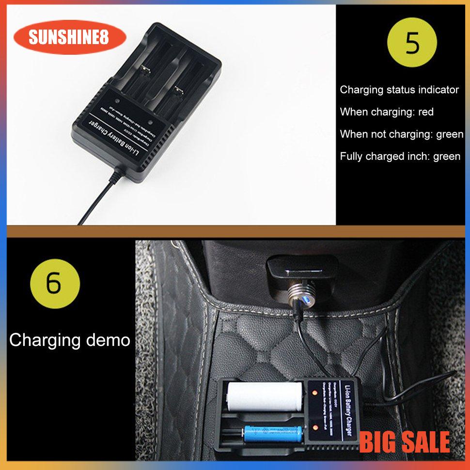 Bộ sạc pin thông minh 2 ngăn USB cho Li-ion 18650