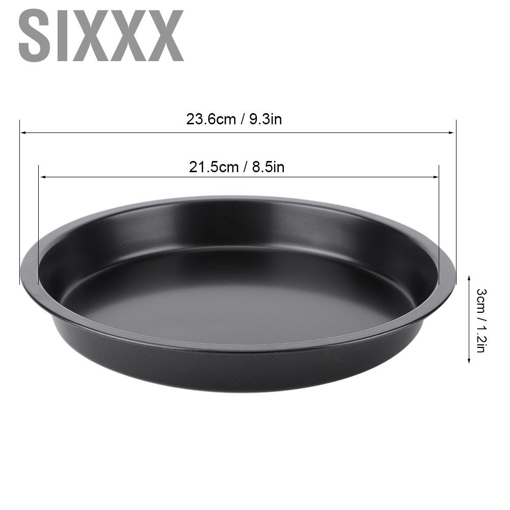 Khay Nướng Bánh Pizza Chống Dính Hình Tròn Bằng Thép Carbon Đen 8 Inch