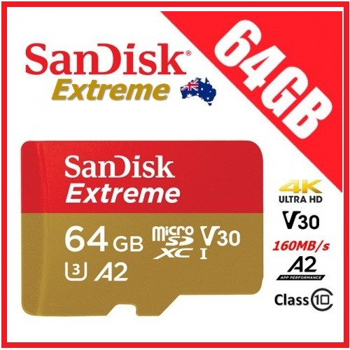 Thẻ Nhớ MicroSDXC SanDisk Extreme V30 U3 4K A2 64GB 160MB/s - Tốc độ cao | BigBuy360 - bigbuy360.vn