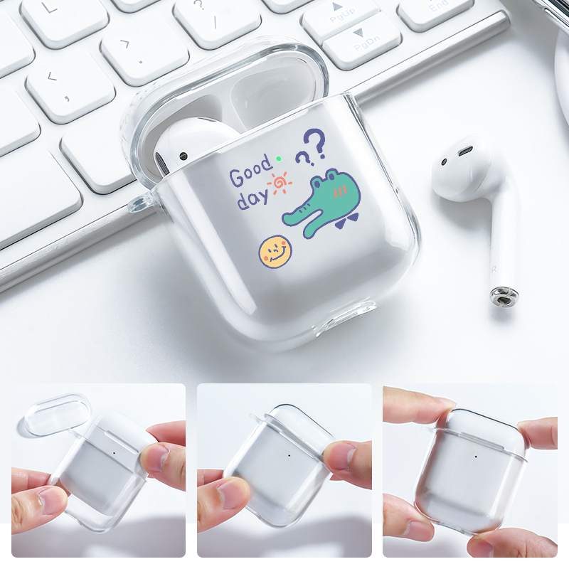 Vỏ Đựng Bảo Vệ Hộp Sạc Tai Nghe Airpods 1 / 2 Kèm Móc Khóa Xinh Xắn