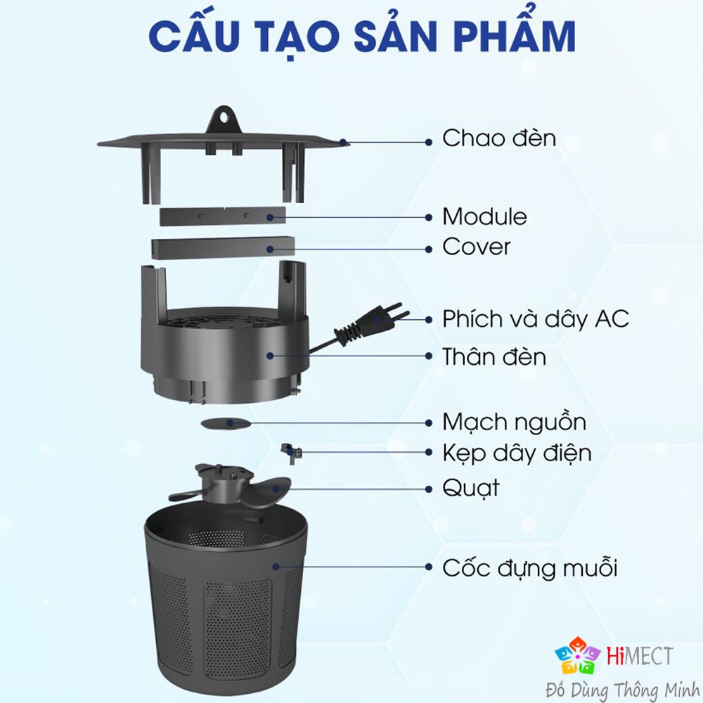 Đèn Bắt Muỗi  Điện Quang Thông Minh Rạng Đông BDM01 An Hiệu Quả Tiêu Diệt Côn Trùng An Toàn - HiMect