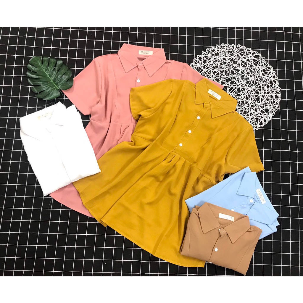 Aó sơ mi bầu công sở trắng dài tay xmay MjnHa