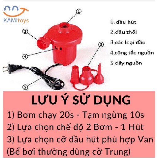 Bể bơi phao cho bé 2m1 kèm bơm ba tầng thành cao hình chữ nhật nhiều hình ảnh ngộ nghĩnh cho trẻ em vận động phát triển