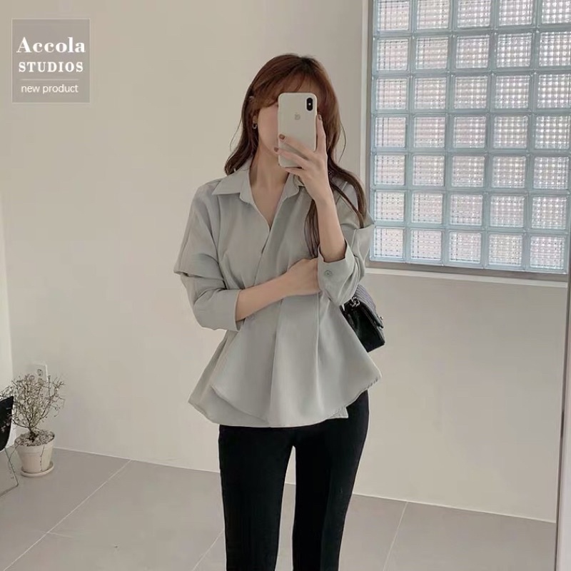 Áo sơ mi chiết eo thời trang,nhã nhặn