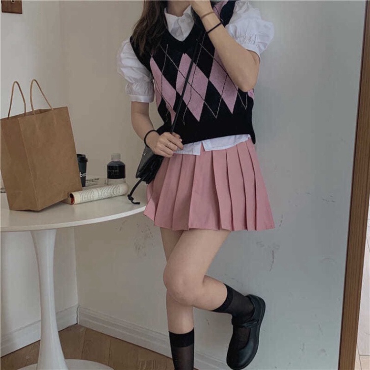 Áo Gile Nữ Chất Liệu Len Hàn Mềm Mại, Áo Len GIle Thêu Họa Tiết Hình Trám Cá Tính Năng Động Trẻ Trung | BigBuy360 - bigbuy360.vn