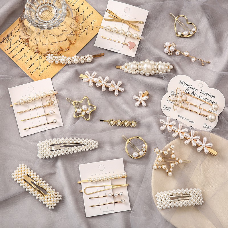 Kẹp Tóc Hình Ngôi Sao Đính Ngọc Trai Nhân Tạo Thời Trang