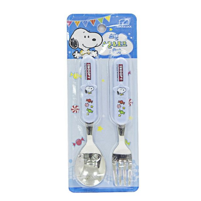 Bộ muỗng nĩa , muỗng đũa dành cho bé tập ăn Lock&Lock Snoopy LSP001 LSP002