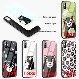 Ốp lưng kính in hình gấu kumamon nhật bản cho phone 6 13 6s plus 13 pro 7 plus 8 plus x xs xr xs max - a104