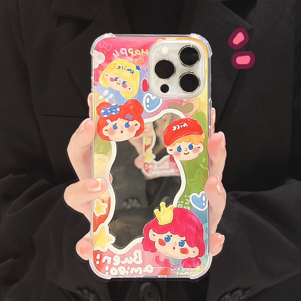Ốp Điện Thoại Họa Tiết Tranh Sơn Dầu graffiti Gắn Gương Cho Iphone 13 pro max 11 12