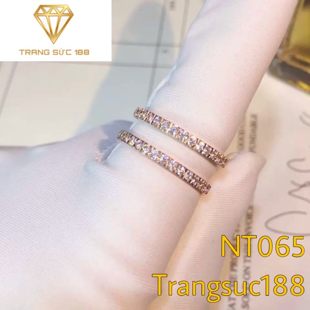 Nhẫn titan ko đEn đá quanh nhẫn NT065