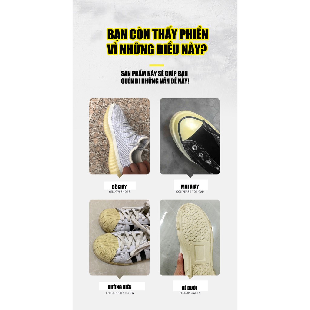 Gel tẩy ổ vàng đế giày Yellow Removing Gel làm mới giày sneaker 100ml