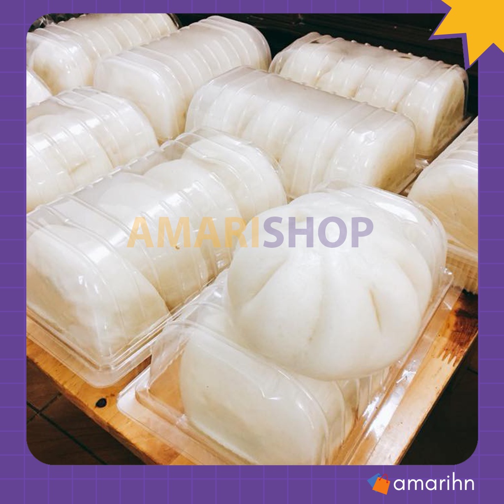 Bó 100 hộp nhựa dùng 1 lần H53 đựng bánh bao, đồ ăn, hoa quả