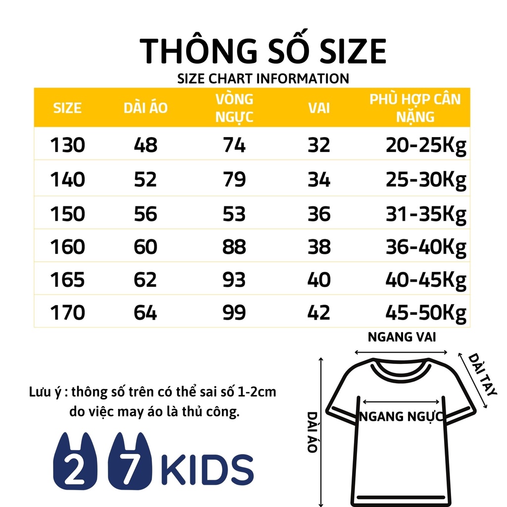 Áo thun bé gái ngắn tay size đại 27Kids Grrr cộc nữ sợi Cotton 180g cho trẻ từ 10-14 tuổi GSTS11
