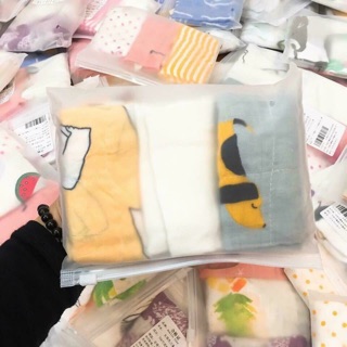Set 3 khăn xô túi zip sợi tre Muslin tree