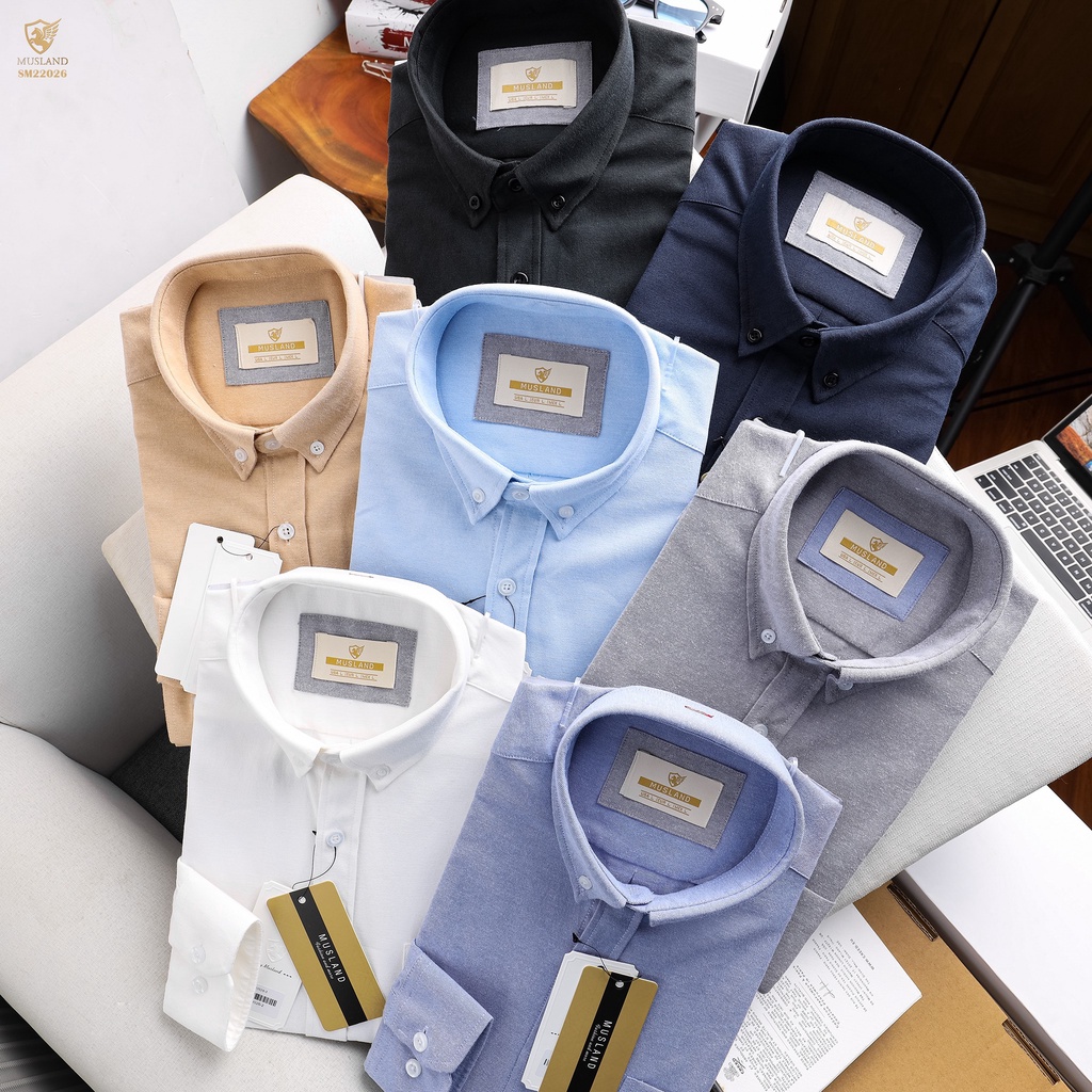 Sơmi Oxford cotton mềm siêu chất 💖 SLIMFIT 💖 đẹpcháyhàng vài mã rồi anh em - SMML2A 💖