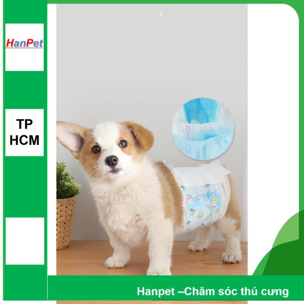 Hanpet.GV- Combo 10 miếng bỉm quần dạng dán chó mèo cao cấp (kiểu bỉm quần) loại siêu thấm ĐỦ SIZE