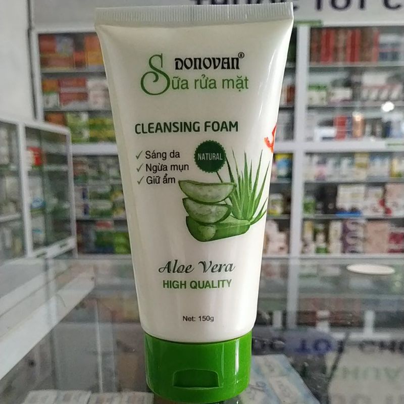 Sữa rửa mặt Aloe Vera lô hội nha đam 150mg dưỡng da, sạch mụn bụi bẩn
