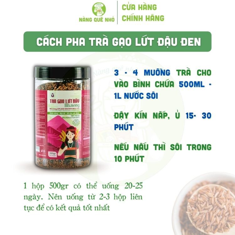 Gạo Lứt Đậu Đen Xanh Lòng Rang Sẵn Hộp 500Gr