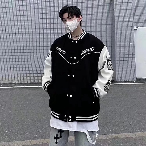 Áo khoác bóng chày nam mới áo Khoác Bomber thời trang nam Hàn Quốc cho nam vintage bigsize áo dài tay unisex top