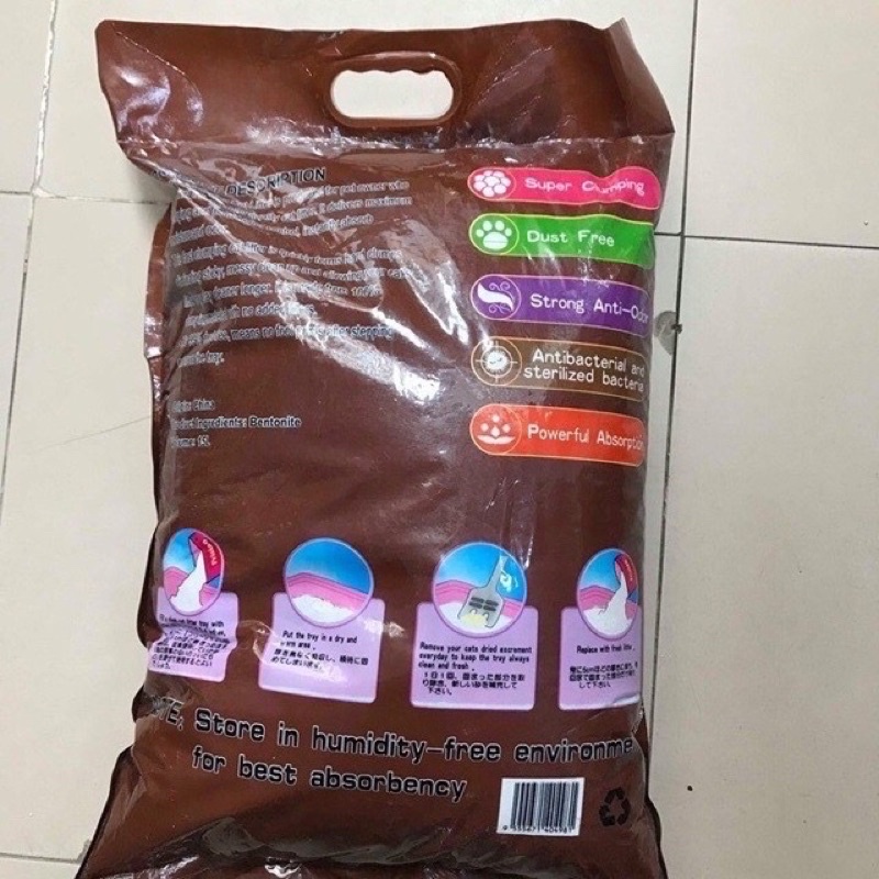 Combo cát vệ sinh cho mèo- cát Nhật cát luna hương cafe khử mùi mạnh, 6 túi 8 lít hoặc 3 túi 15 lít