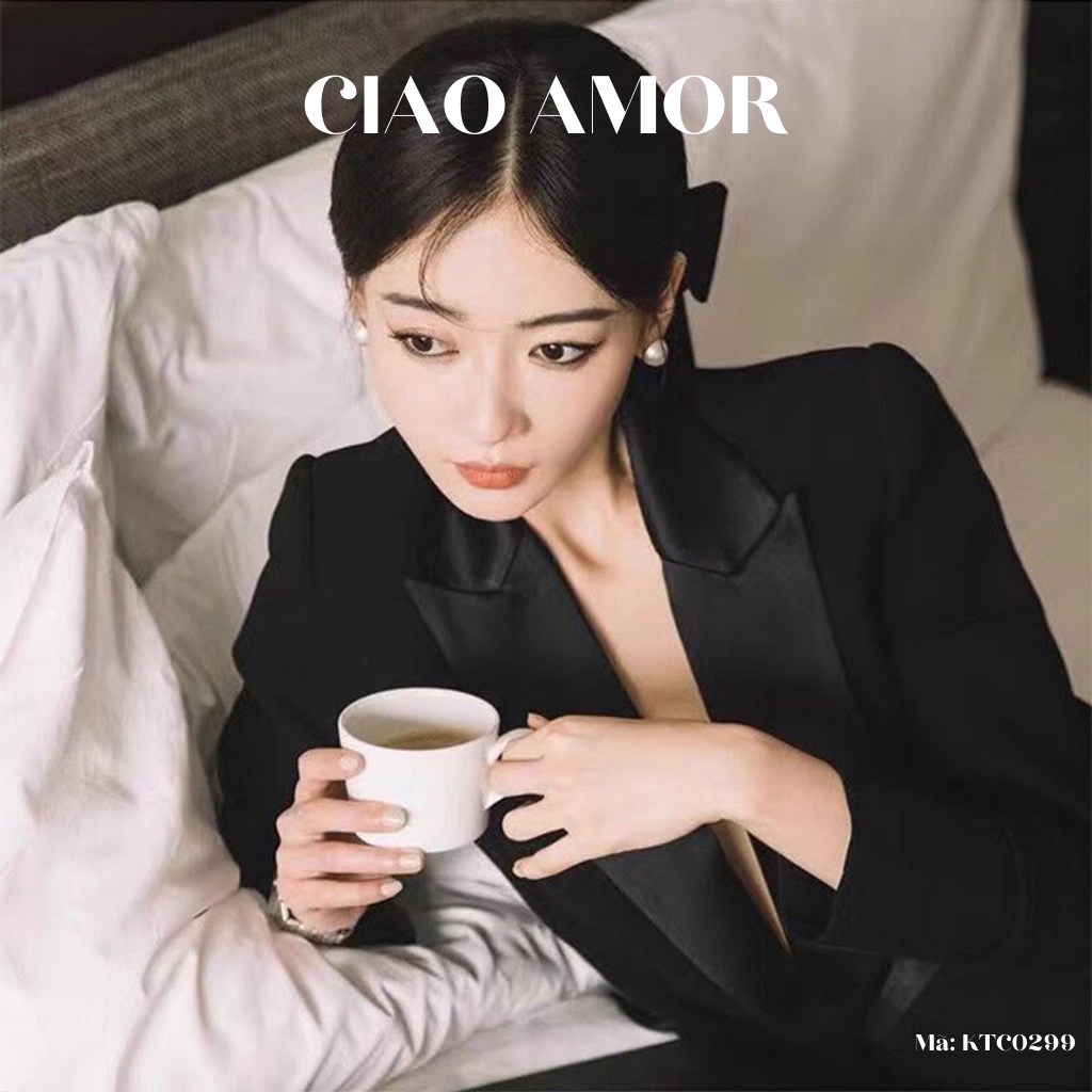 Kẹp tóc nữ, Kẹp tóc vải nơ bản có dây rũ Trang sức Ciao Amor Phụ kiện tóc - KTC0299