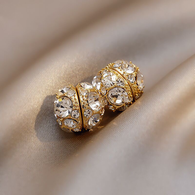 [Mới] Bông Tai Kẹp Nam Châm Đính Đá Pha Lê Thanh Lịch Đơn Giản Không Cần Khoan Lỗ Dành Cho Nữ