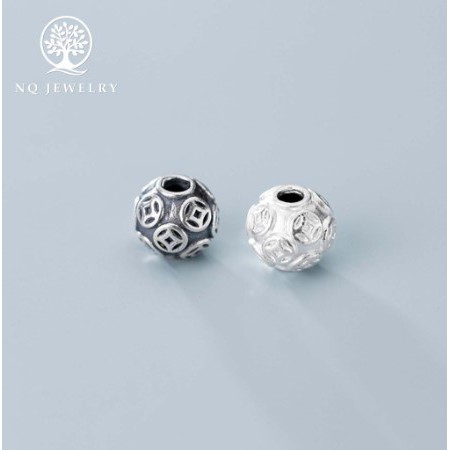 Charm đồng tiền bạc thái xỏ ngang NQ Jewelry