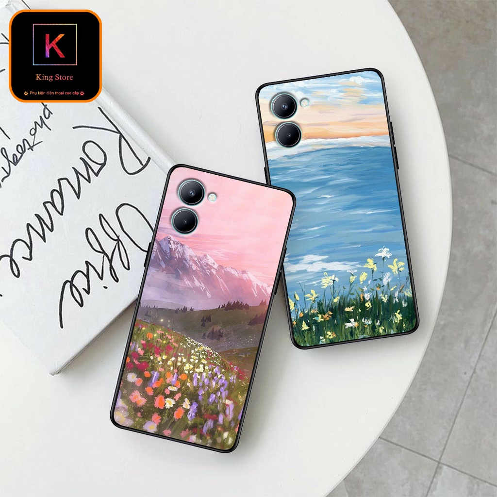 Ốp lưng Oppo Realme C33 - Realme C35 - Ốp Oppo in hình Cánh đồng hoa - Chất liệu TPU siêu bền