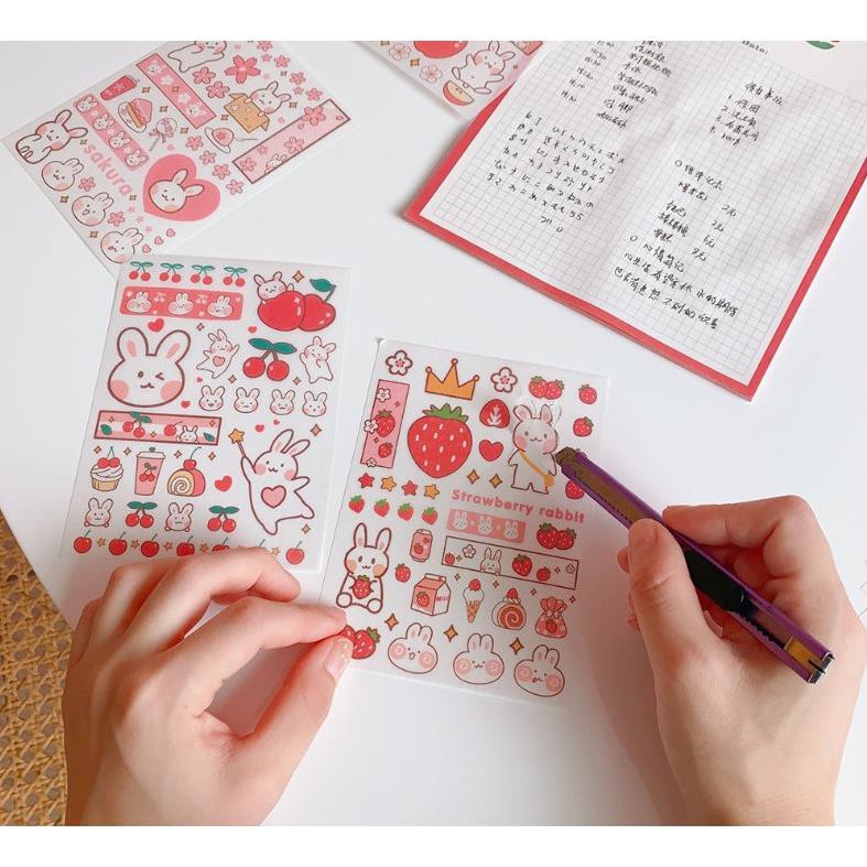 Set 4 tấm hình dán dễ thương sáng tạo bộ nhãn dán trang trí dễ thương