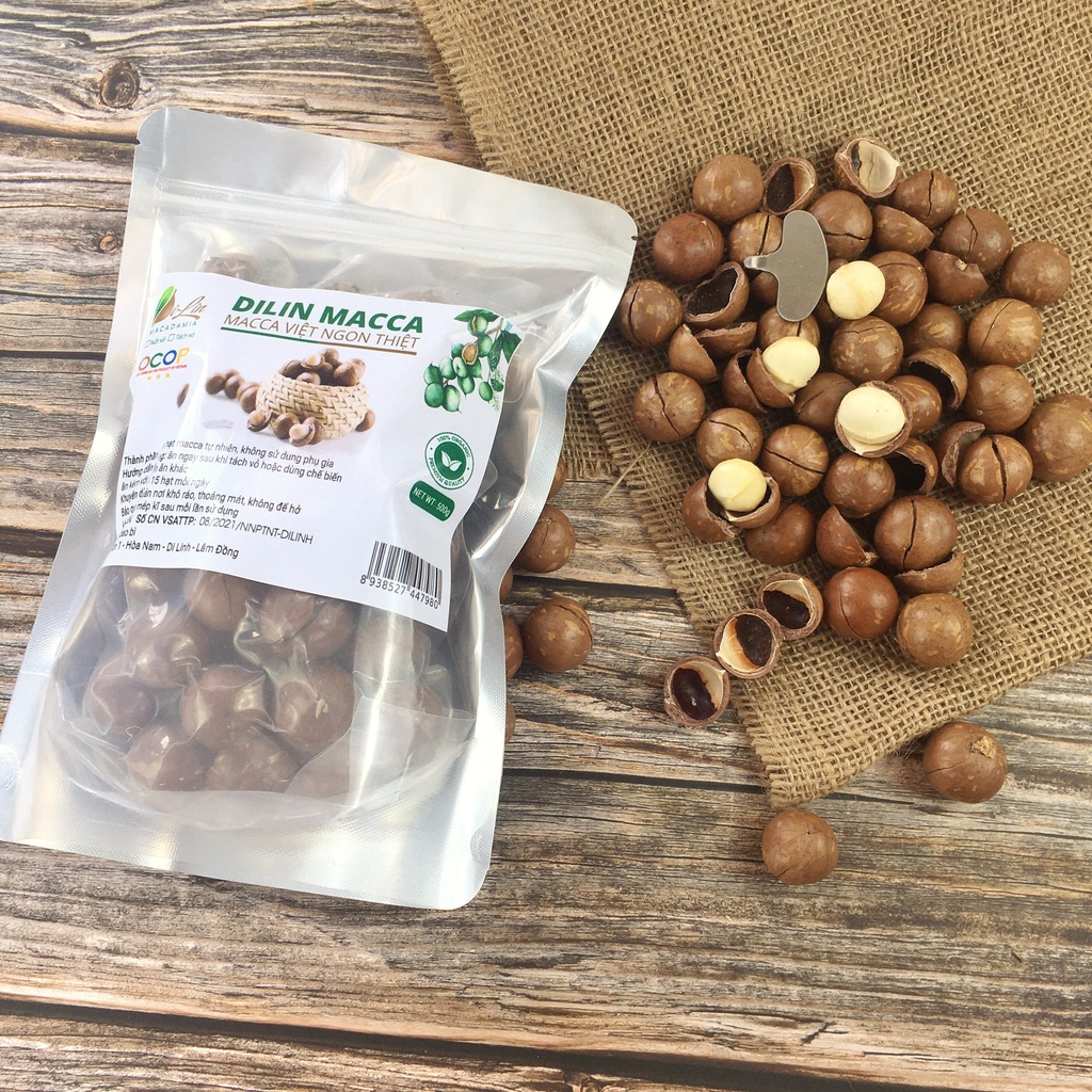 500g Hạt Macca Sạch Di Linh Lâm Đồng Dạng Túi