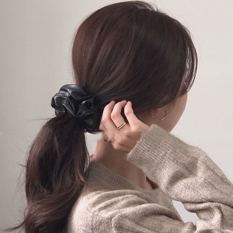 Dây cột tóc da PU co giãn phong cách Hàn Quốc độc đáo cho nữ