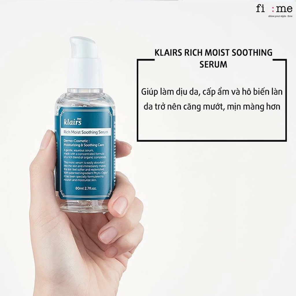 Tinh Chất Dưỡng Ẩm Sâu, Cấp Nước Cho Da Dear, Klairs Rich Moist Soothing Serum 80ml