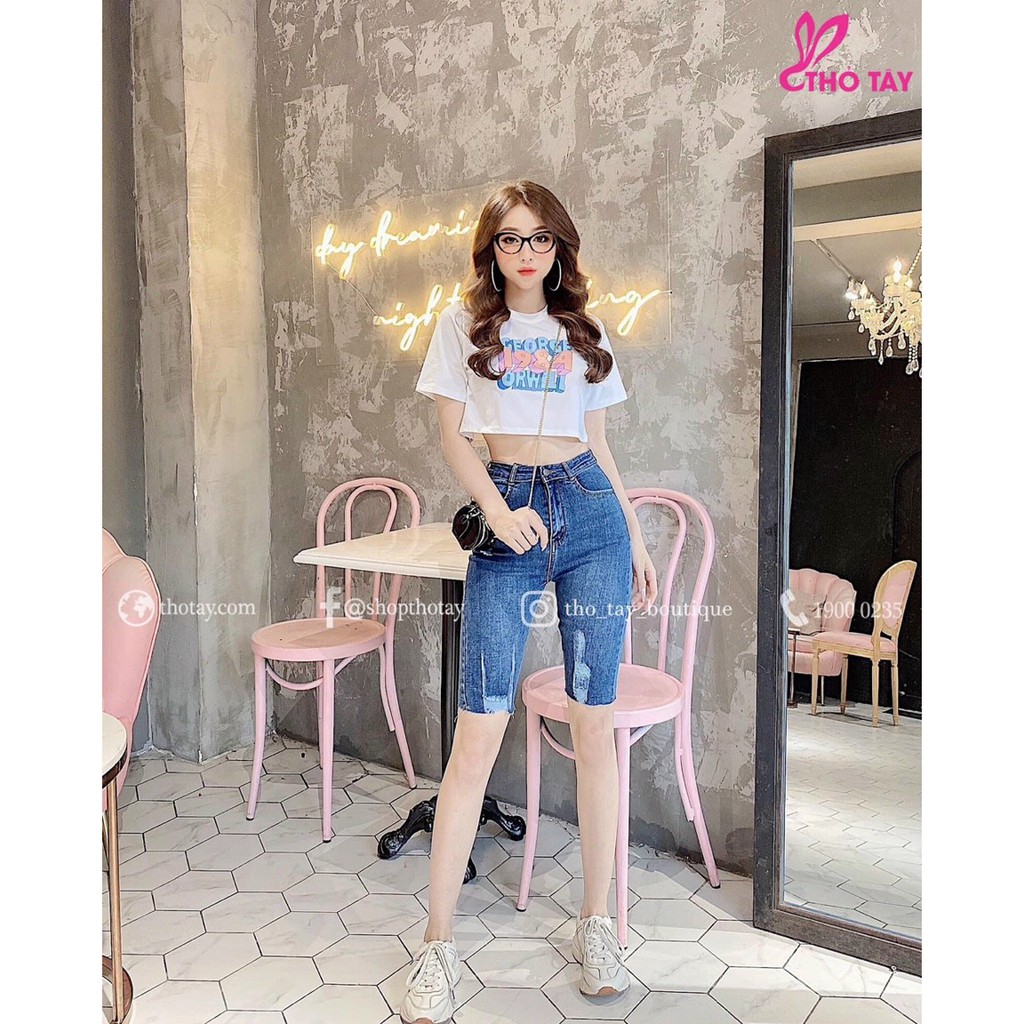 [MÃ TH6739 GIẢM 20% TỐI ĐA 30K ĐƠN TỐI THIỂU 500K] Áo croptop nữ, croptop ôm màu trắng tay ngắn 1984 kèm ảnh thật