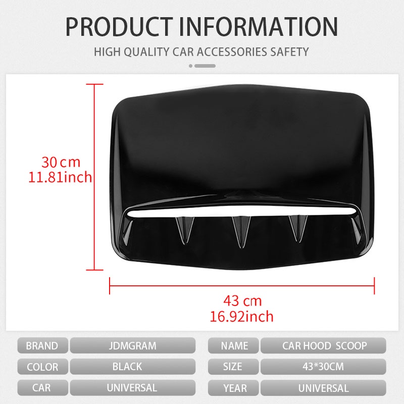 ABS nắp capo xe hơi Miếng Dán Lỗ thông hơi mui xe xe hơi thông dụng Ô tô không thấm nước Dòng khí hút vào Máy hút mùi Nắp đậy luồng không khí Nắp trang trí Phụ kiện ngoại thất ô tô