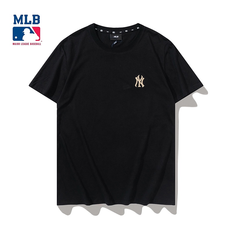 Mlb Áo Thun Tay Ngắn Thêu Họa Tiết Ba Chiều Đơn Giản Cổ Điển Thời Trang Cho Cặp Đôi