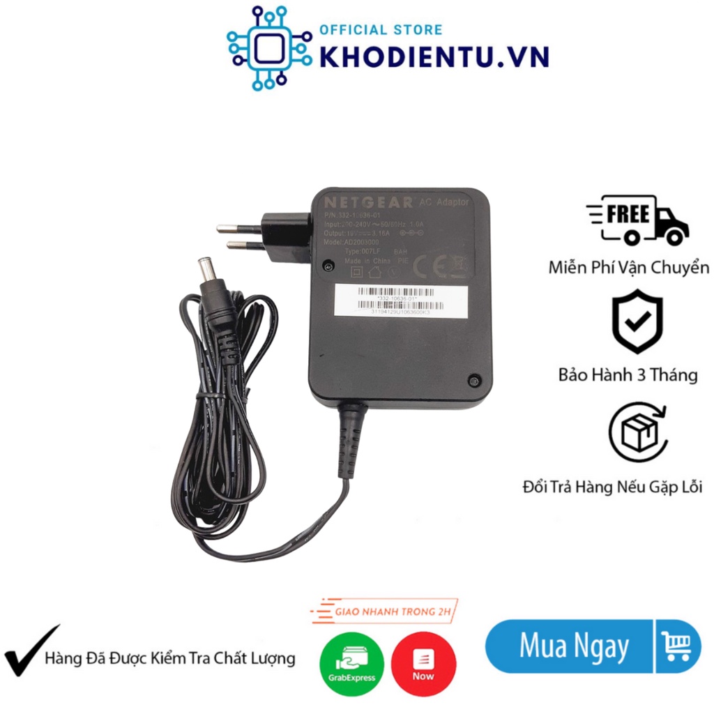 Nguồn Adapter 19V 3.16-4A Netgear (Dùng Cho Máy Hàn)