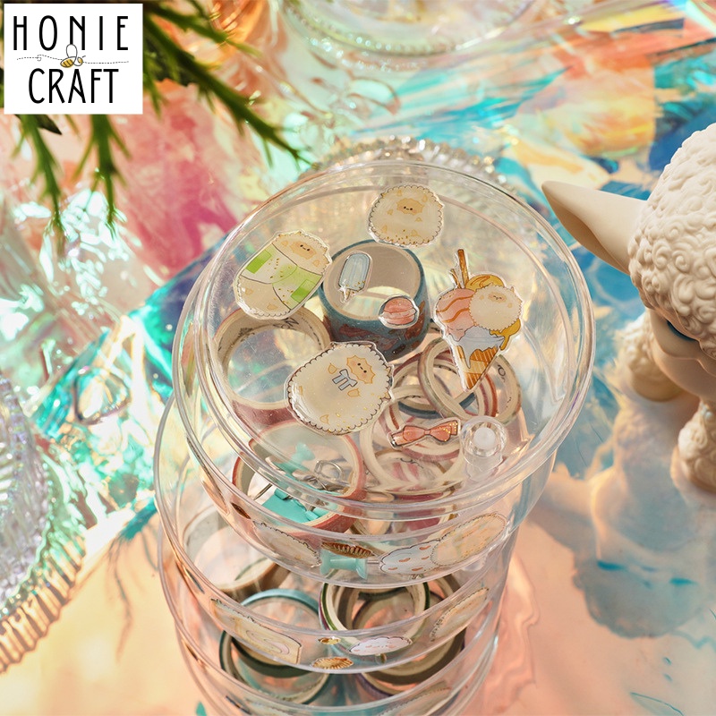 Sticker phủ keo Epoxy 3D lấp lánh Hình dán nổi thú cưng trong suốt dễ thương