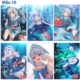 Poster / Tranh dán tường anime Hololive Gawr Gura (Mẫu 10-11-12)
