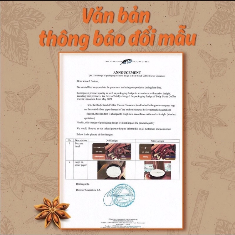 [MỚI] TẨY DA CHẾT BODY QUẾ HỒI NGA EXCLUSIVECOSMETIC