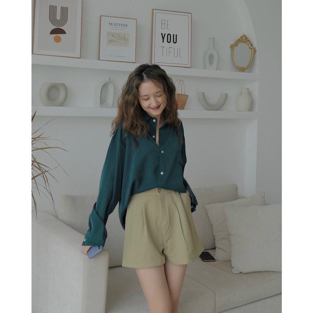 Áo Sơ Mi Nữ Dài Tay Đuôi 3 Cúc Lưng 🦋 Somi Nữ Dáng Công Sơ Vải Đũi Thái 3 Màu 🦋